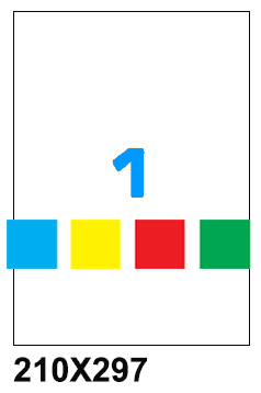 Etichette colorate su fogli A4 adesivi, adesivo permanente, per